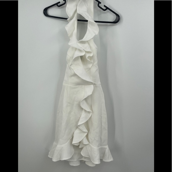 Saints + Secrets Mini Dress White Ruffle Halter Sz XS - Picture 2 of 5